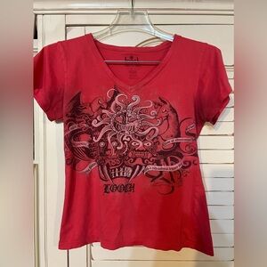Vintage Y2K Sz XL Looch V neck T-shirt